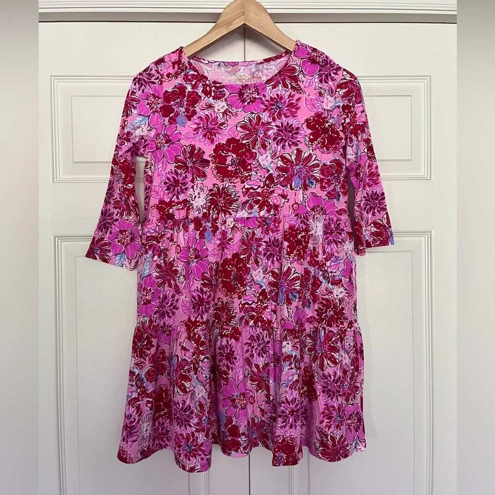 {Lilly Pulitzer} Mini Geanna Cotton Dress in Lilac Thistle In The Wild Flowers